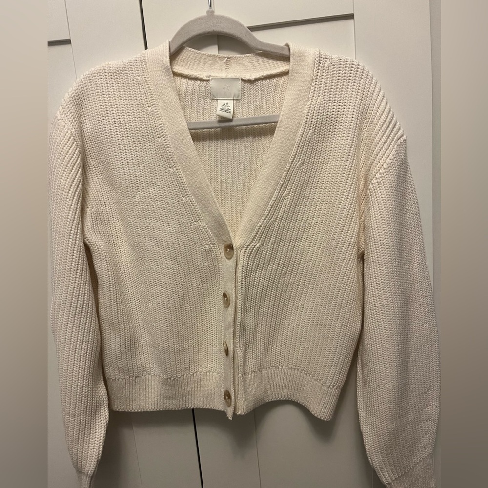 H&m Cream Knit Cardigan Sweater